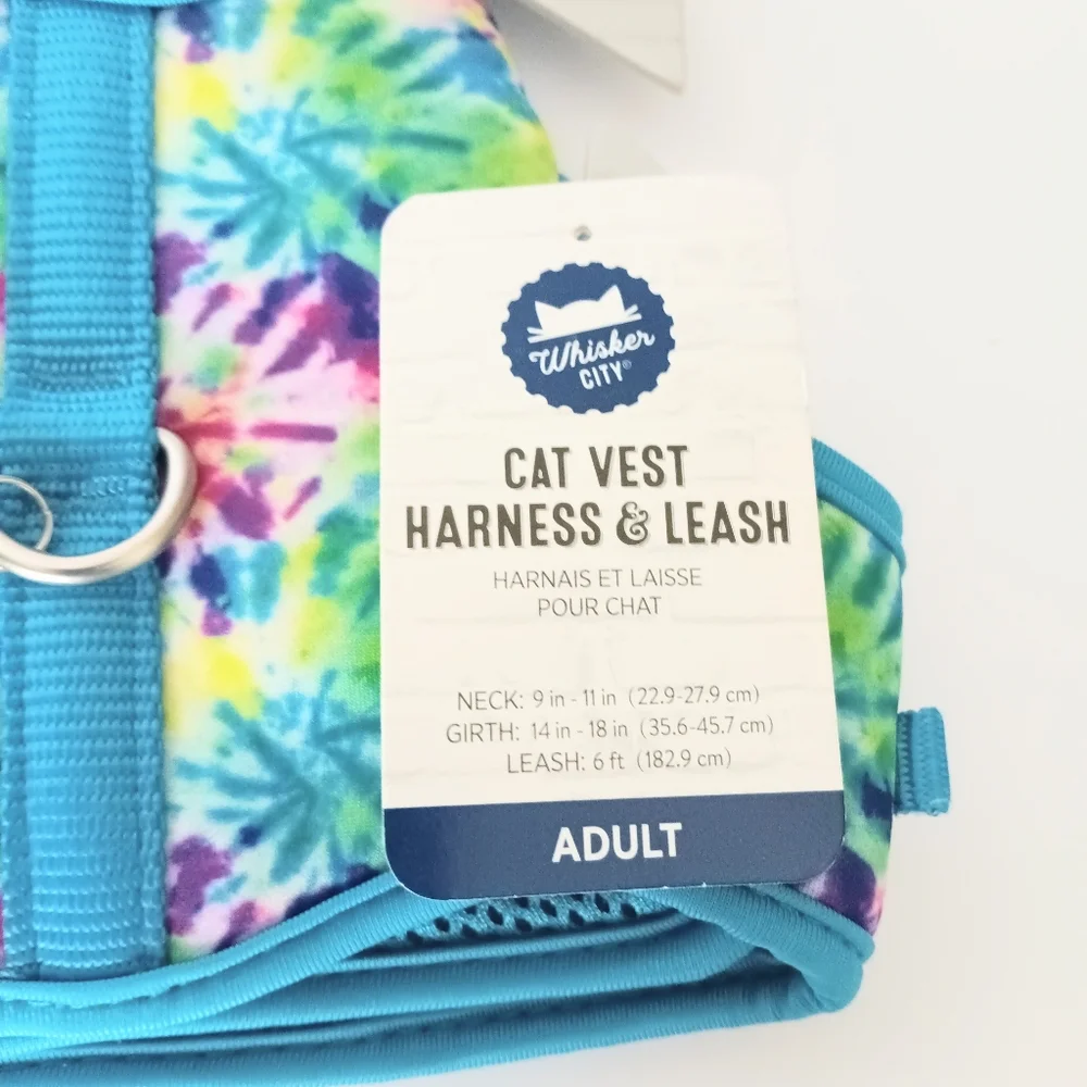 Whisker City Bundle Of 2 Adult Cat Vest Harness & Leash Set NWT